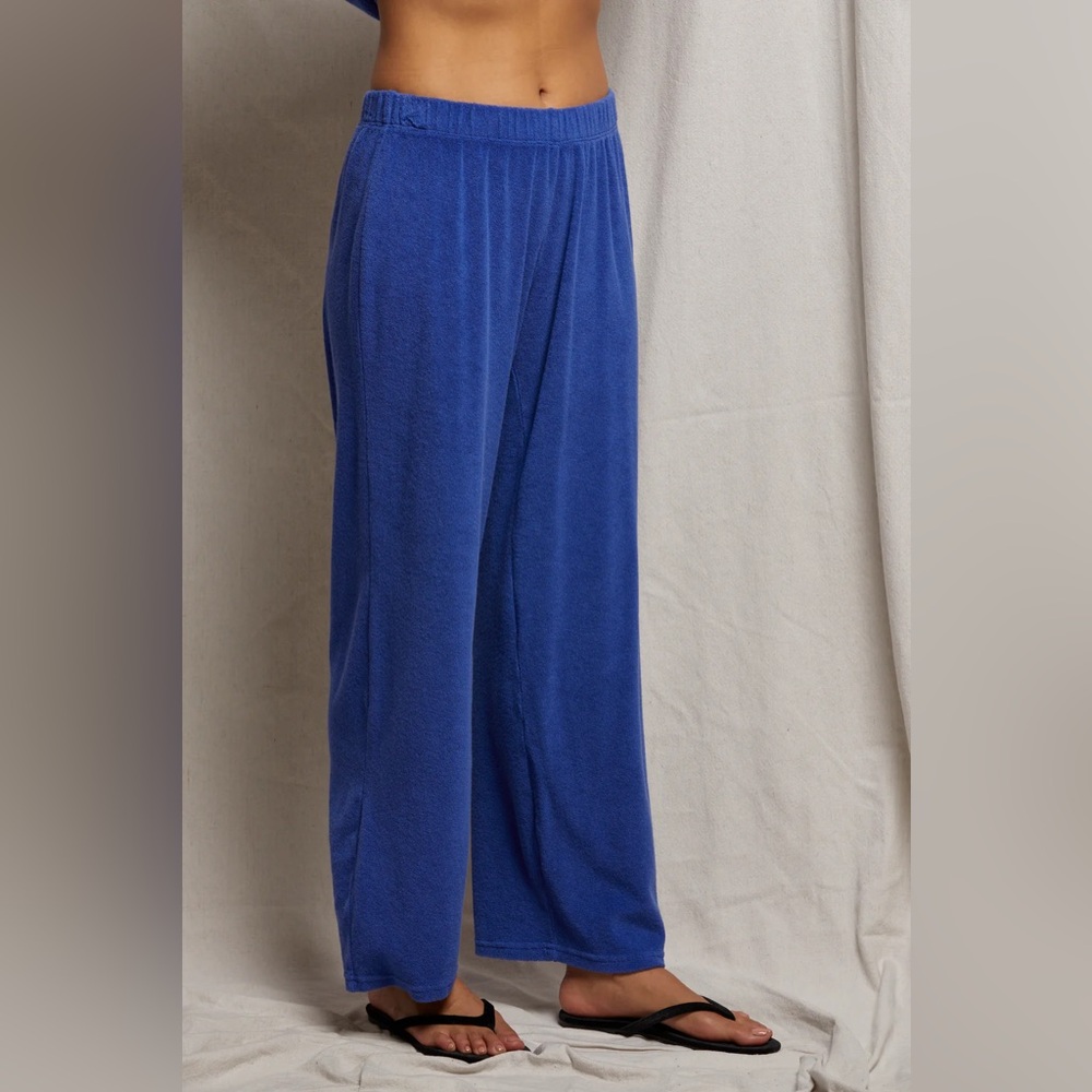 perfectwhitetee katie loop terry straight leg pants, M